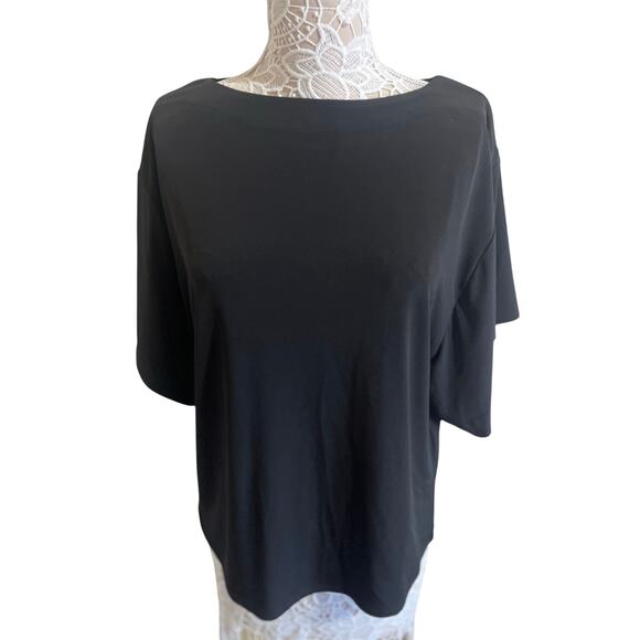 Chico’s NWT Classic Black Short Sleeve Top – Women’s Size 2. Wardrobe staple - Picture 1 of 8